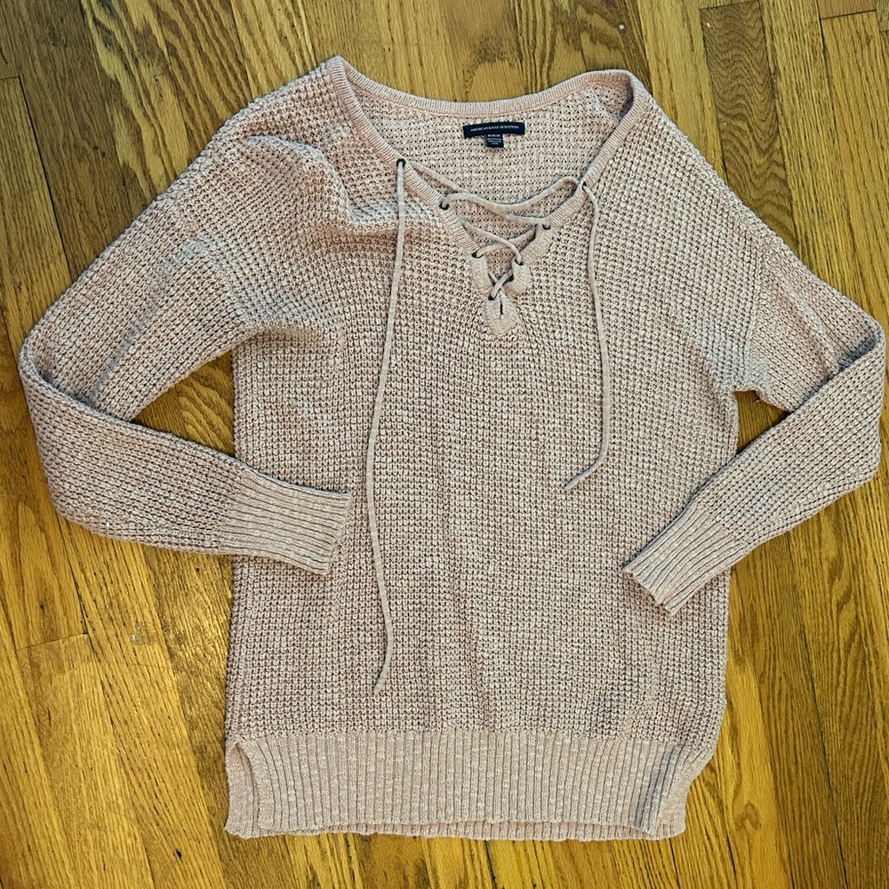 Lace Up American Eagle Sweater